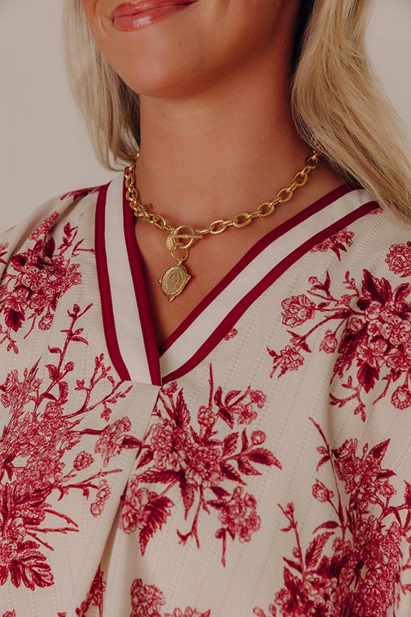 Susan Shaw Coin Intaglio Toggle Necklace