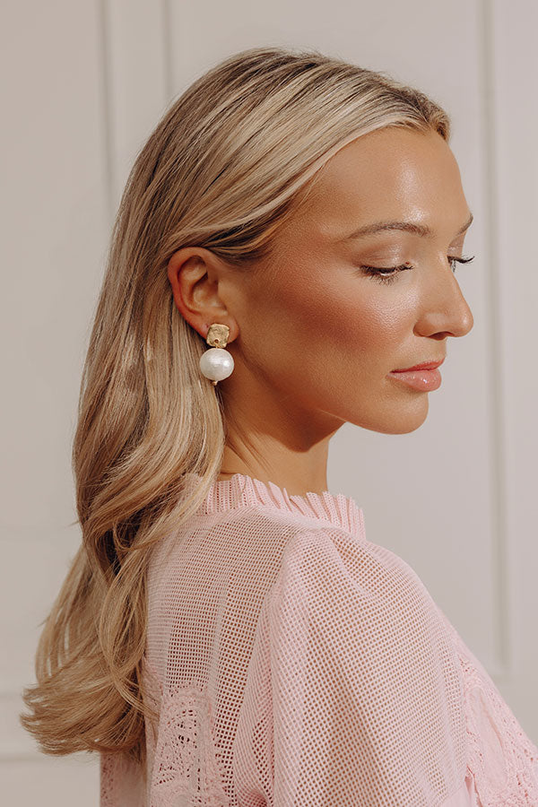 Susan Shaw Square Cotton Pearl Drop Earrings