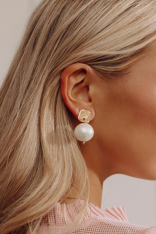 Susan Shaw Square Cotton Pearl Drop Earrings Image - 2