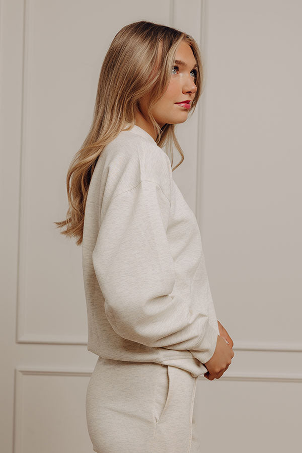 Effortlessly Soft Scuba Sweatshirt in French Vanilla Image - 2