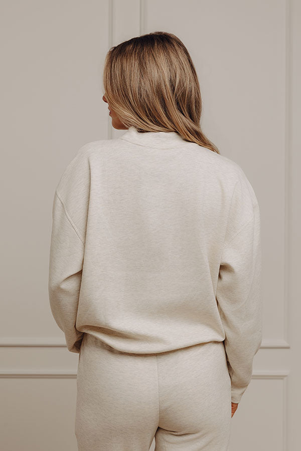 Effortlessly Soft Scuba Sweatshirt in French Vanilla Image - 3