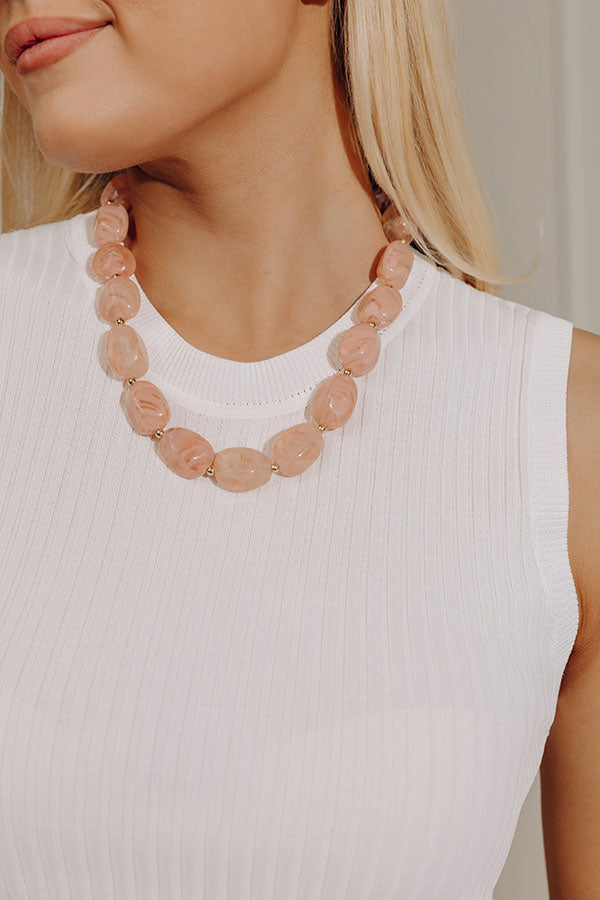 Sweet Statement Necklace in Peach