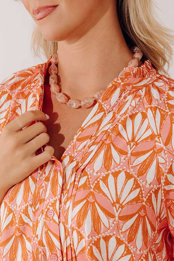 Sweet Statement Necklace in Peach