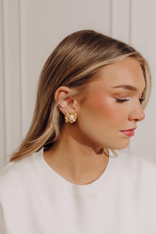 Susan Shaw Marigold Pearl Stud Earrings Image - 1