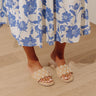 The Cathleen Raffia Woven Embellished Sandal in Tan Image - 1