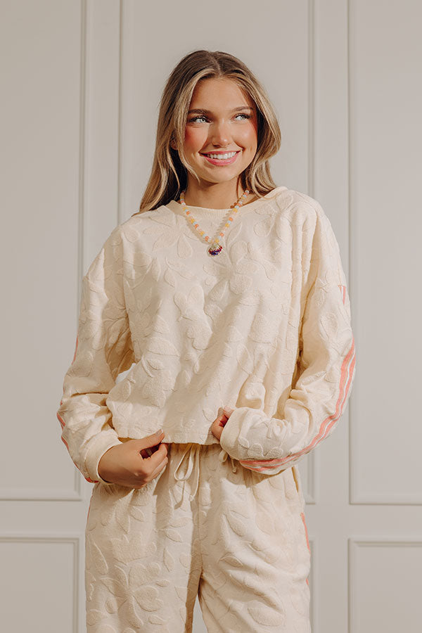 Soft Blooms French Terry Knit Sweatshirt