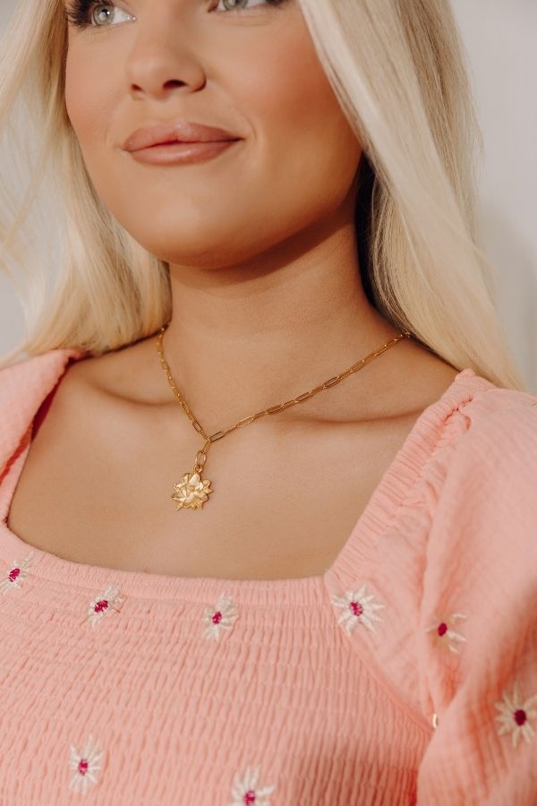 Susan Shaw Magnolia Paperclip Necklace