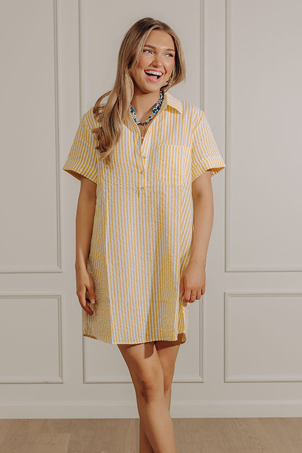 Summer in Stripes Seersucker Mini Dress in Yellow – Impressions Online Boutique
