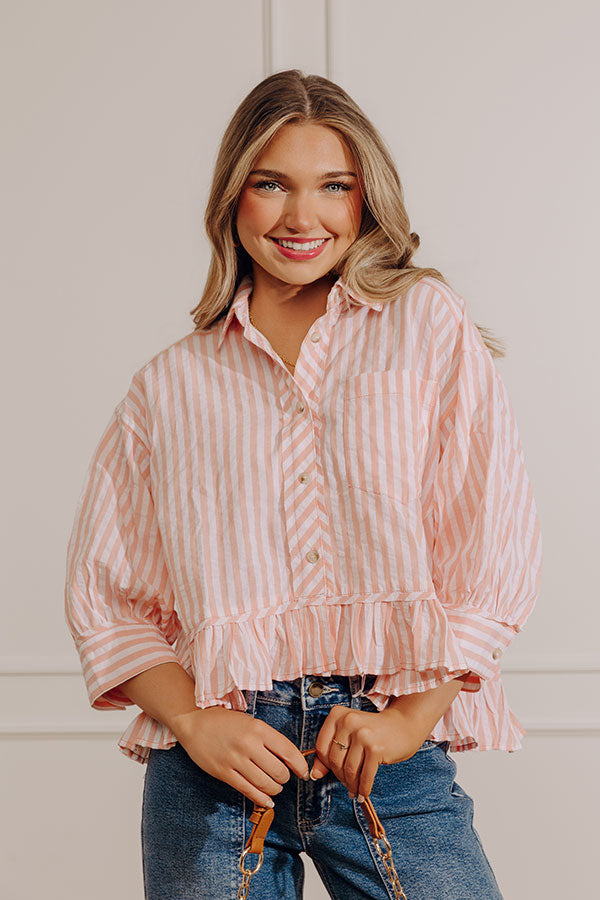 Sunny Side Stripe Button Up Top Image - 1