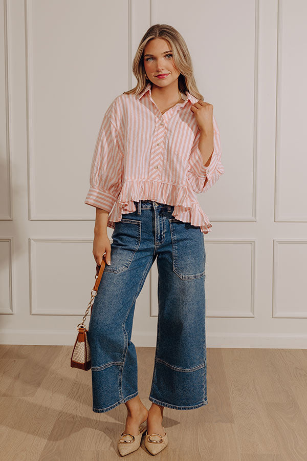 Sunny Side Stripe Button Up Top Image - 4