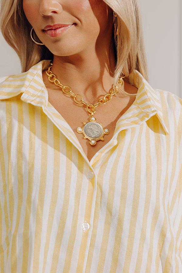Susan Shaw French Coin and Freshwater Pearl Necklace