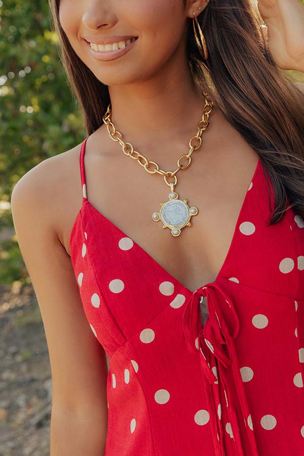 Susan Shaw French Coin and Freshwater Pearl Necklace Image - 1