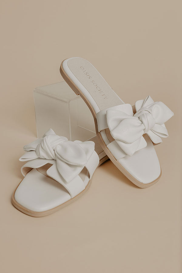 The Ginny Faux Leather Sandal in White Image - 2