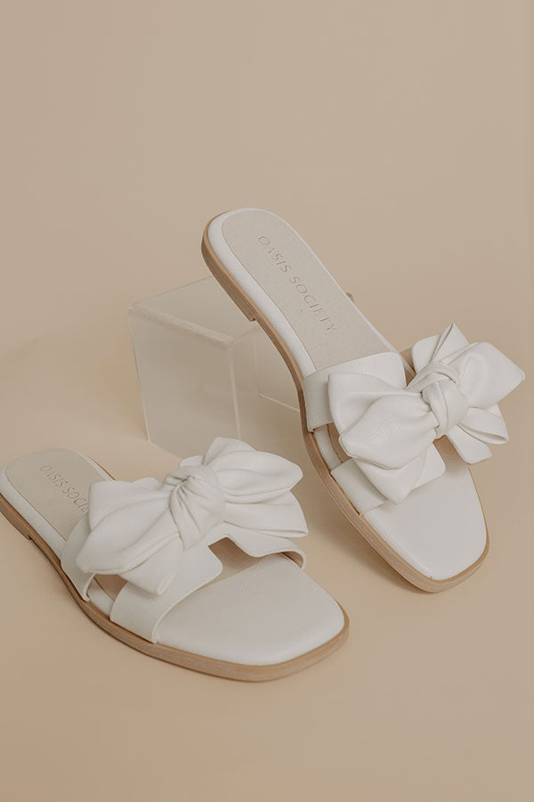 The Ginny Faux Leather Sandal in White Image - 3