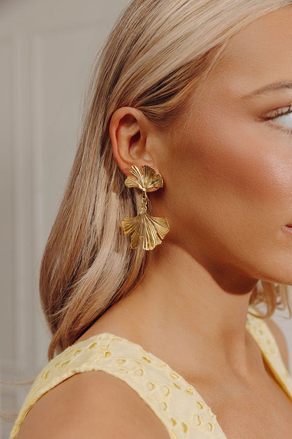 Susan Shaw Ginkgo Drop Earrings Image - 2
