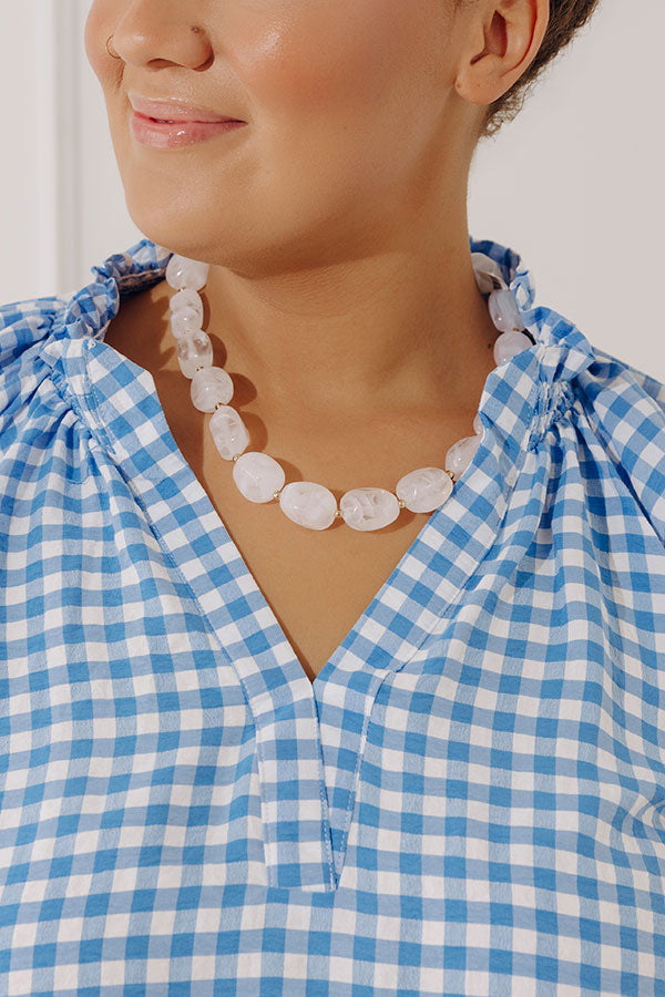 Sweet Statement Necklace in White Image - 1