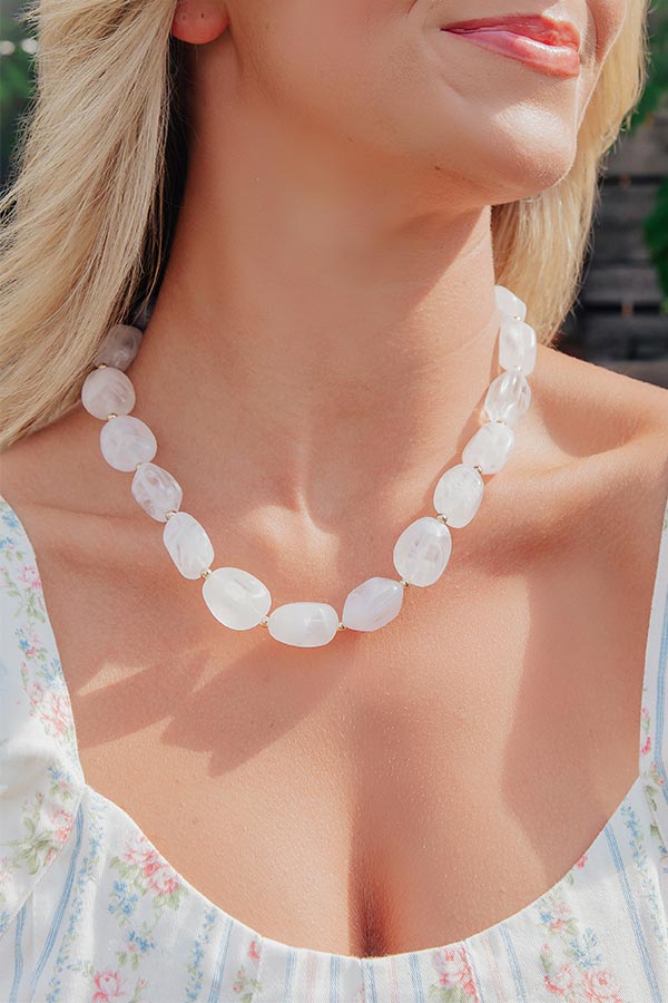 Sweet Statement Necklace in White