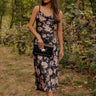 Garden At Midnight Floral Satin Midi Dress Image - 1