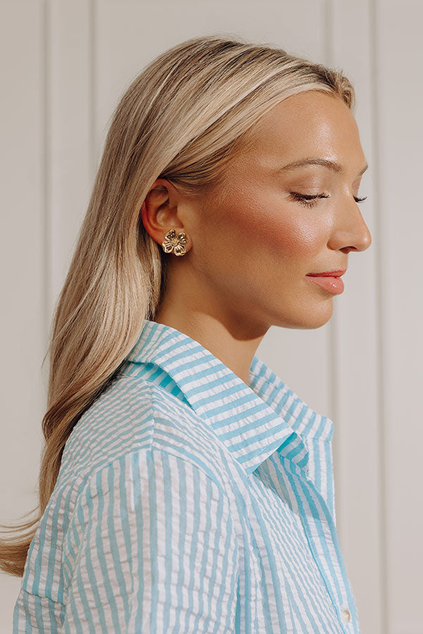 Susan Shaw Dogwood Flower Stud Earrings Image - 2