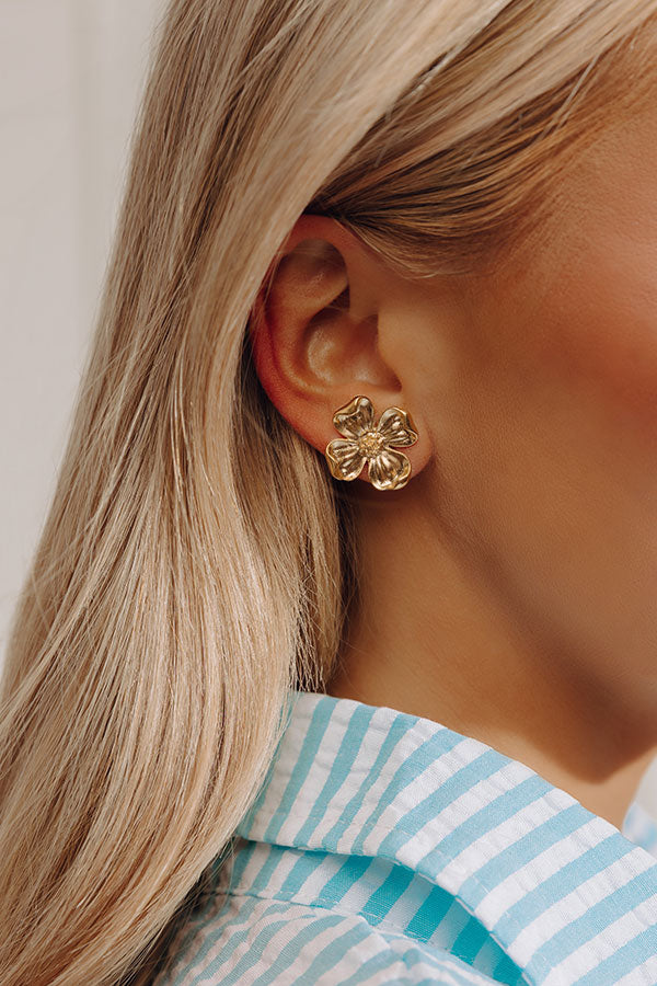 Susan Shaw Dogwood Flower Stud Earrings