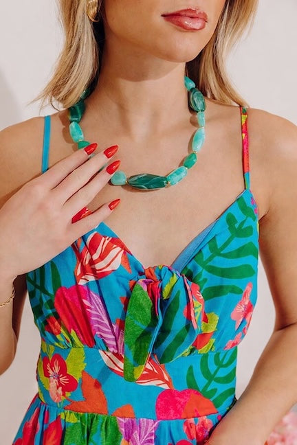 Bold and Bubbly Necklace in Ocean Wave