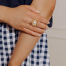 Susan Shaw Pearl Scroll Adjustable Ring Image - 1