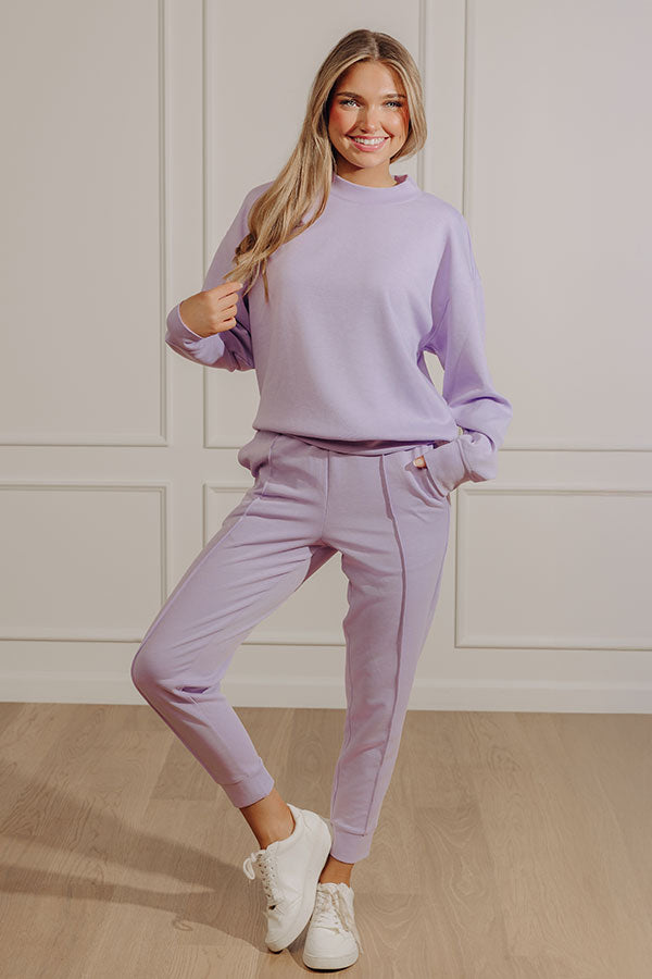 Effortlessly Soft Scuba Sweatshirt in Lavender Image - 4