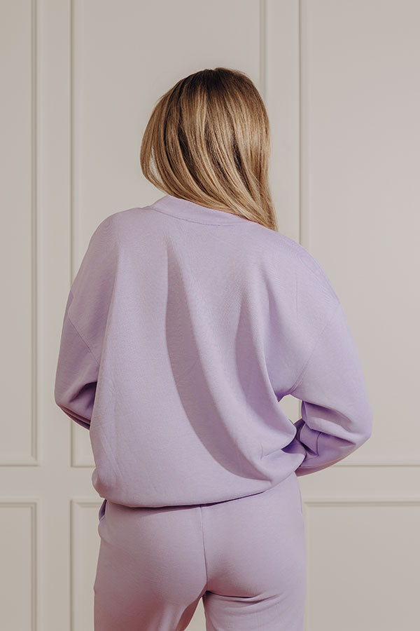 Effortlessly Soft Scuba Sweatshirt in Lavender Image - 3