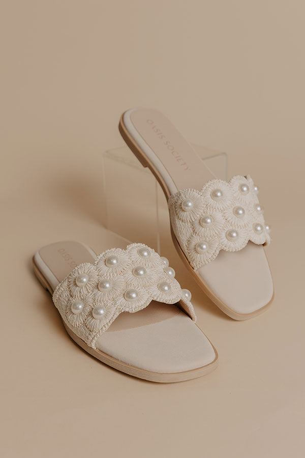 The Cathleen Raffia Woven Embellished Sandal in Ivory Image - 1