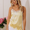 A Little Lovely Satin Asymmetrical Tank in Yellow Image - 1