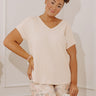 Casual Brunch Ribbed Top in Cream Curves Image - 1