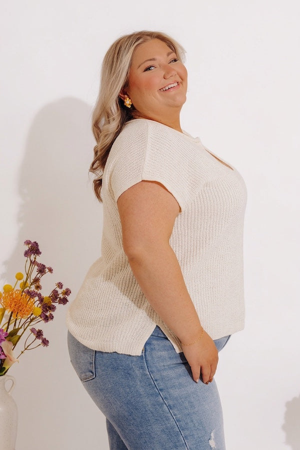 Coastal Cafe Knit Top Curves Image - 3