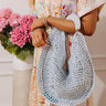 Camden Straw Woven Hobo Bag in Light Powder Blue Image - 1