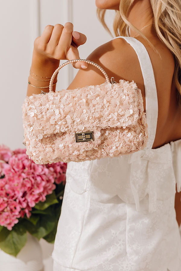 Ella Sequin Purse in Light Peach