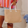 Jaxon Straw Woven Tote in White Image - 1