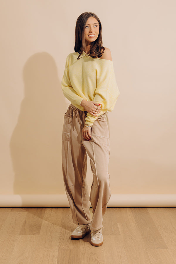 Soft Crush Knit Sweater Top in Yellow Image - 2