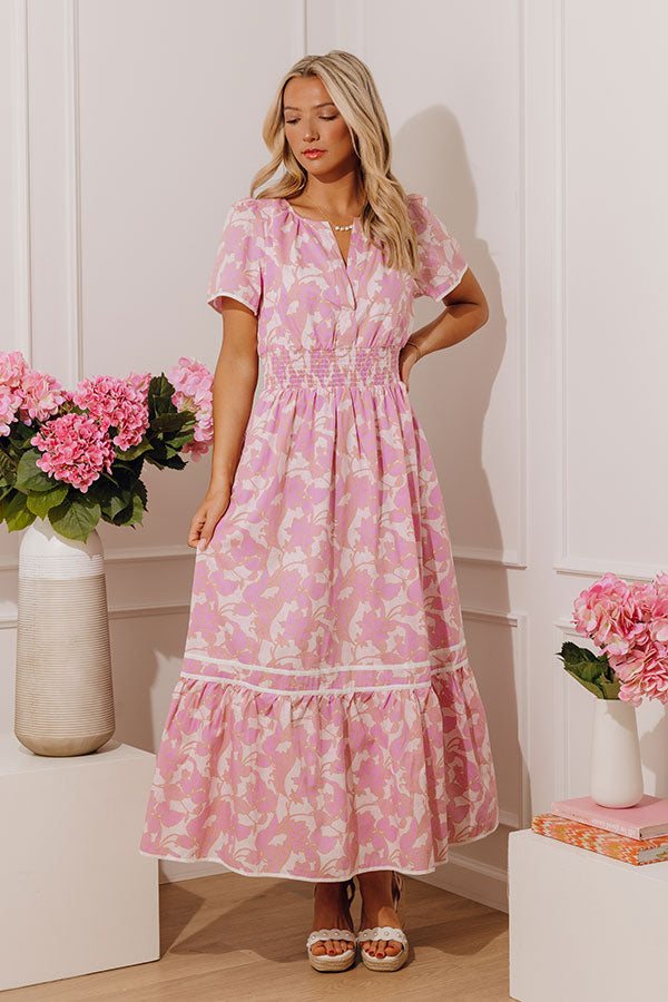 Santorini Bliss Floral Maxi Dress in Violet Image - 1