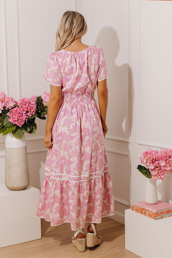 Santorini Bliss Floral Maxi Dress in Violet Image - 4