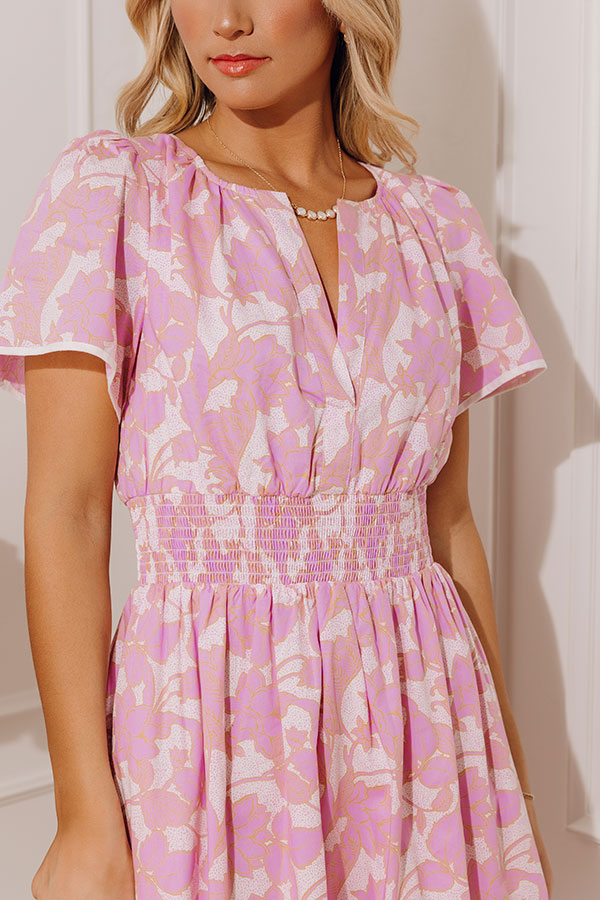 Santorini Bliss Floral Maxi Dress in Violet Image - 2