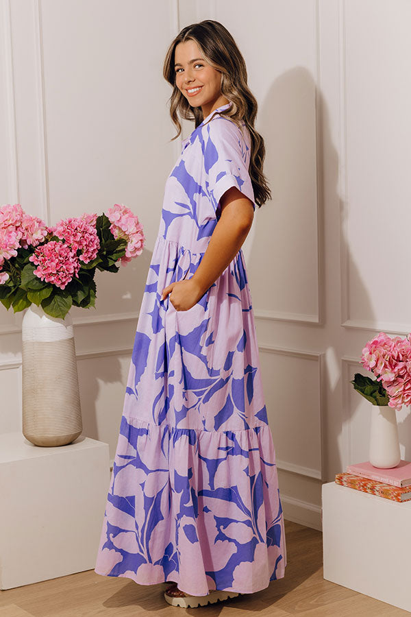 Lavender Fields Floral Maxi Dress Image - 3
