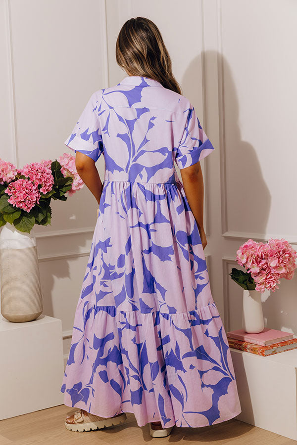 lavender fields maxi dress V Neck Long Sleeve Lavender Fields Maxi Dress