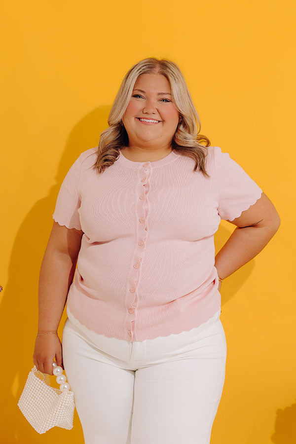 Simple Joy Knit Button Up Top Curves Image - 1