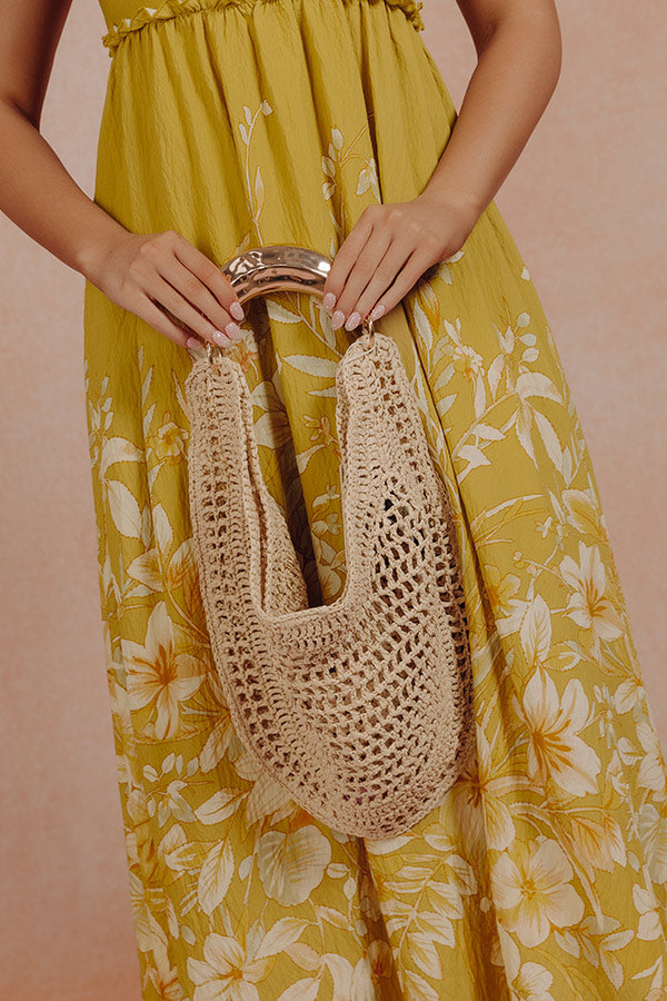 Camden Straw Woven Hobo Bag in Natural