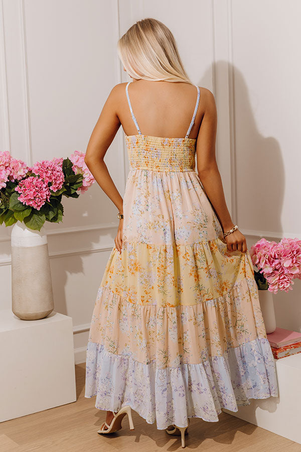 Petals and Promises Floral Tiered Maxi Dress Image - 4