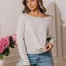 Soft Crush Knit Sweater Top in Heather Grey Image - 1
