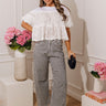 JUST USA Mae Midrise Barrel Leg Gingham Jean Image - 1