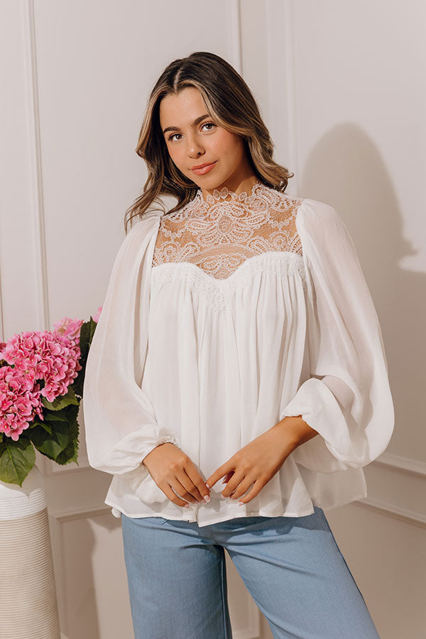 Poise And Polish Chiffon Top in White Image - 1