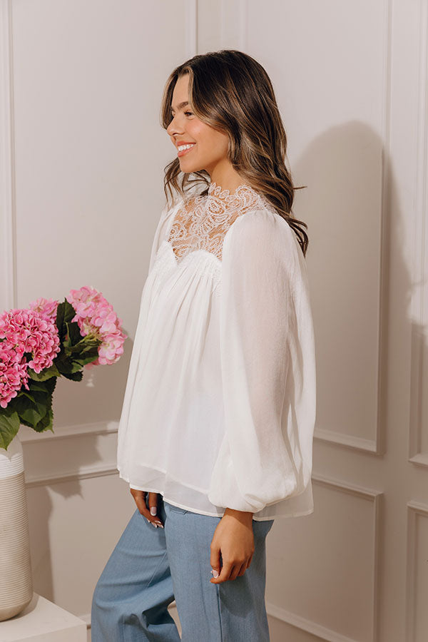 Poise And Polish Chiffon Top in White Image - 2
