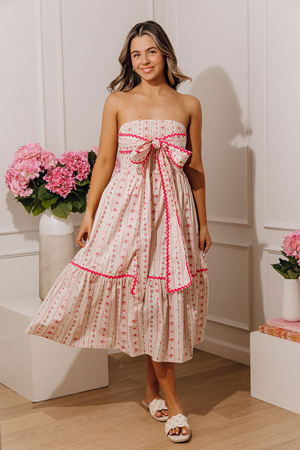 Petal Kiss Floral Smocked Midi Dress Image - 5