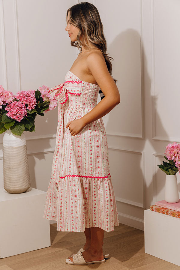 Petal Kiss Floral Smocked Midi Dress Image - 3